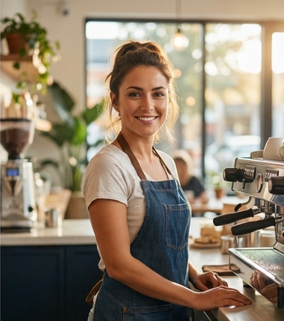 Não Perca Seu Dinheiro Com Rede de Display Google Ads Dona de um café em Pinheiros feliz da vida com o movimento local