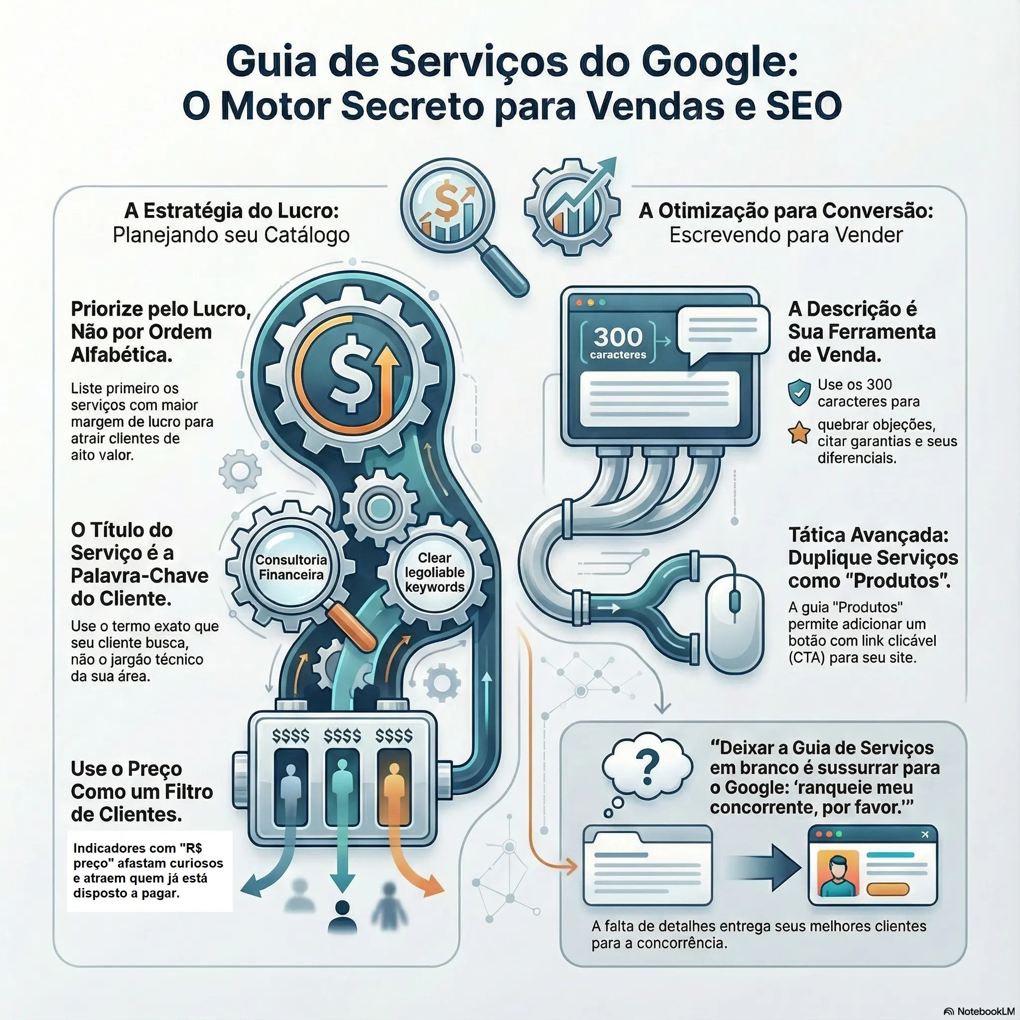 Infográfico da Guia Serviços do Google Perfil